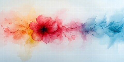 Obraz premium Delicate Bleeding Colors in an Abstract Watercolor Dreamscape 