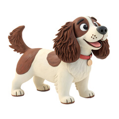 Fototapeta premium a clay Cute English Springer Spaniel is joyful isolated on a transparent background