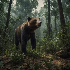 Fototapeta premium Virtual reality wildlife documentary experiencing endangered species in their natural habitats.