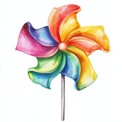 Fototapeta premium Colorful birthday pinwheel, festive accessory for celebrations and joy