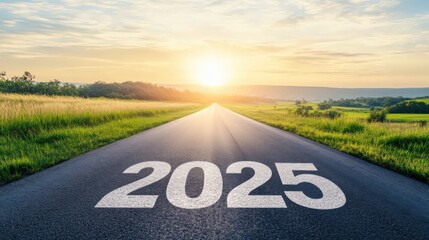 A road with the number 2025 written on it