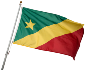 Flag of Congo, isolated on a transparent background