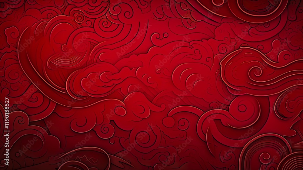 Wall mural chinese traditional background design with abstract pattern in red background chinese red textured p
