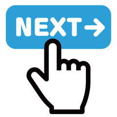 NEXTボタンを押す指