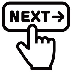 NEXTボタンを押す指