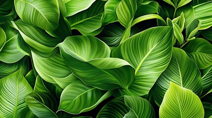 Obraz premium Magnificent Lush Green Tropical Leaves Background