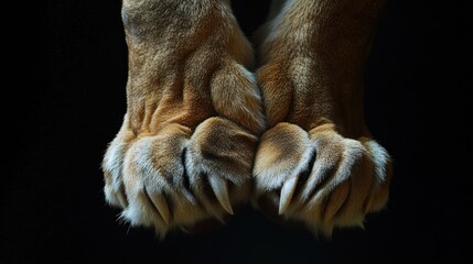 Close Up of Powerful Lion Paws Claws Majestic Wild Cat Nature Photography