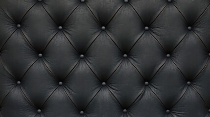 Naklejka premium Sleek black leather design, showcasing intricate stitching and a polished finish, ideal for modern decor, luxury furnishings, or high-end fashion accessories.
