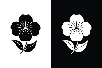 Elegant Violet Flower icon silhouette. Perfect for Stock Illustrations, Logos, and Coloring Books
