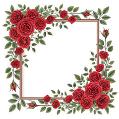 red rose frame