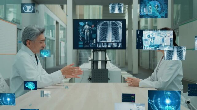 healthcare, technology, doctor, conference, hospital, screen, medical, consultation, examination, treatment, diagnosis, x-ray, vital sign, meeting, professor, mri, ct scan, medical checkup, medtech, v