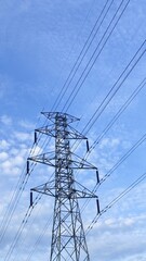 electrical energy. power grid. high voltage. high voltage tower. power tower. power outage. Indonesian electricity.