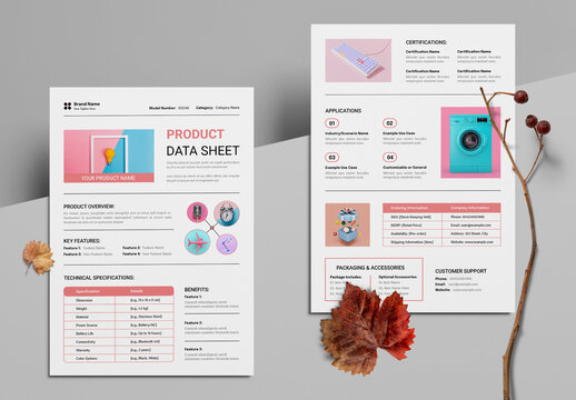 Product Data Sheet Template Layout
