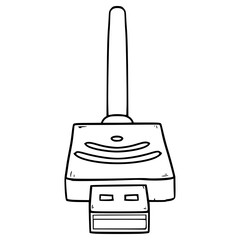 Wi-Fi adapter illustration hand drawn outline vector