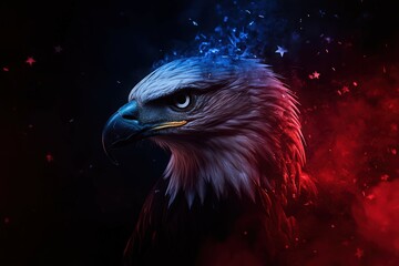 eagle and background flag USA