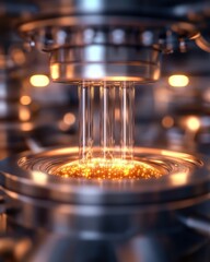 Fototapeta premium Plasma refining process in a vibrant industrial lab high-tech environment close-up view innovation and precision
