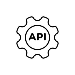 API icon Outline thin set