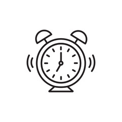 Alarm clock icon Outline thin set