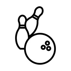 Bowling icon Outline thin set