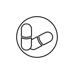 Capsule icon Outline thin set