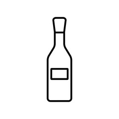 Champagne bottle icon Outline thin set