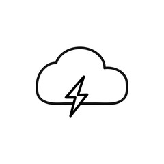 Cloud icon Outline thin set