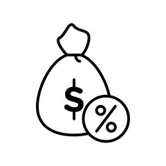 Dividend icon Outline thin set