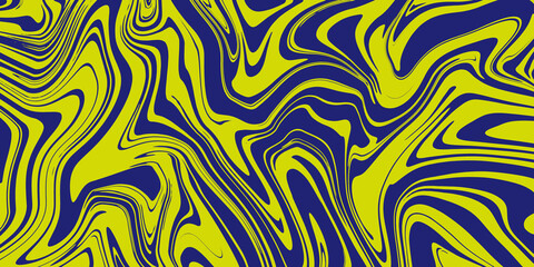 Fototapeta premium A vibrant, abstract pattern featuring swirling yellow and dark blue lines, creating a dynamic and visually engaging design.