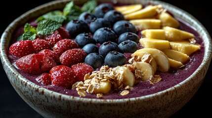 Vibrant Acai Bowl with Fresh Berries and Granola A Healthy and Delicious Breakfast Option