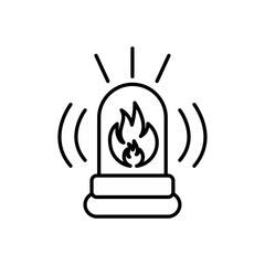 fire alarm icon Outline thin set