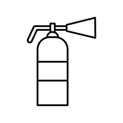 Fire extinguisher icon Outline thin set