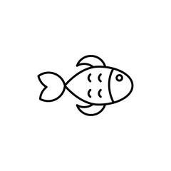Fish icon Outline thin set