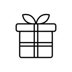 Gift box icon Outline thin set