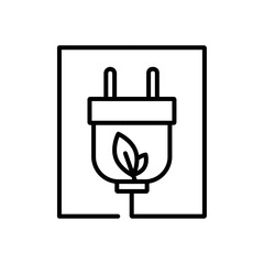 Green energy icon Outline thin set