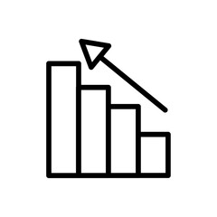 Growing graph icon Outline thin set