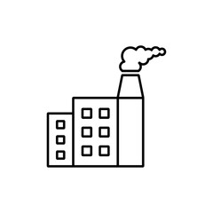 Industrial factory icon Outline thin set
