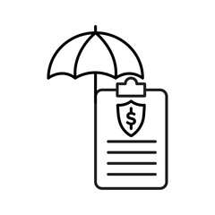 Insurance policy icon Outline thin set
