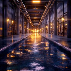 Fototapeta premium Advanced high-tech cracking process in industrial refinery interior captivating visuals modern environment immersive perspective