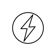Lightning icon Outline thin set