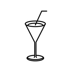 martini glass icon Outline thin set