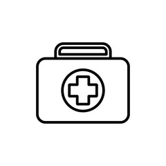 Medical kit icon Outline thin set