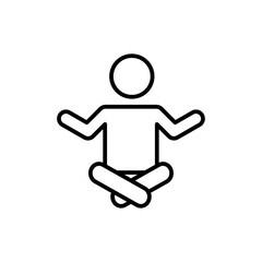 Meditation icon Outline thin set