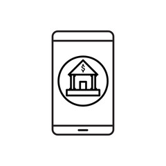 Mobile banking icon Outline thin set