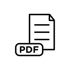 PDF file icon Outline thin set