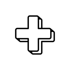 Plus Icon Outline thin set