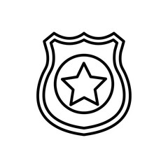 Police badge icon Outline thin set