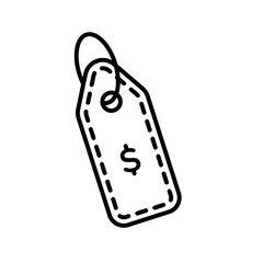 Price tag icon Outline thin set