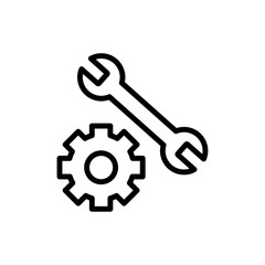 Repair tools icon Outline thin set