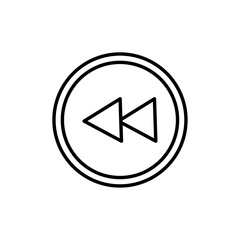 Rewind button icon Outline thin set