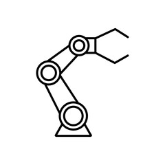 Robot arm icon Outline thin set